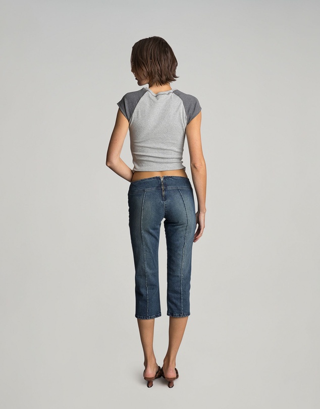 Love and Nostalgia - Min Rib Raglan Tee - Grey Marle