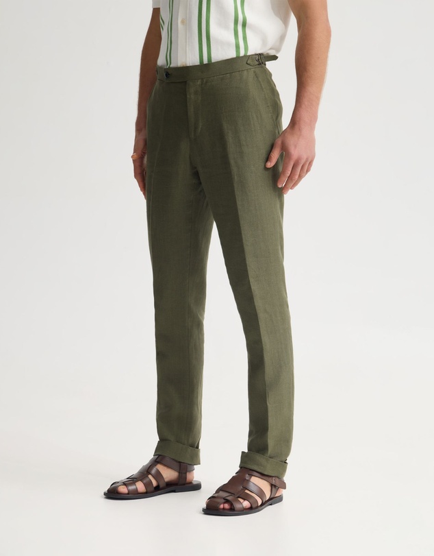 Oxford - Bryon Herringbone Pant Side Tab/Cuf