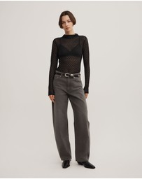 Witchery - Textured Mesh Long Sleeve Top
