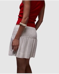 TOPSHOP - High Rise Linen Mini Skirt With Ruched Sides