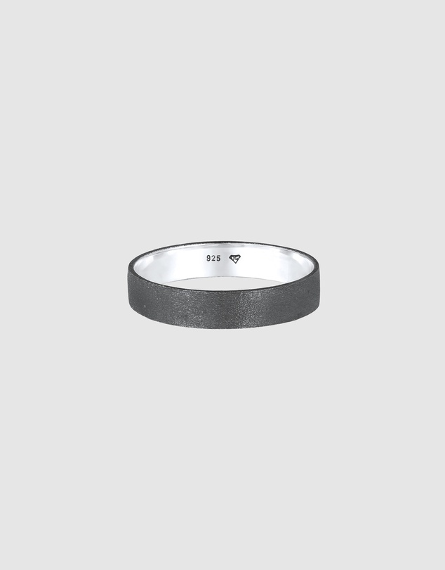 Kuzzoi - ICONIC EXCLUSIVE - Classic Band Ring in Oxidised 925 Sterling Silver