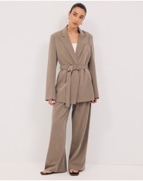Calli - Rhode Pinstripe Wide Leg Pants