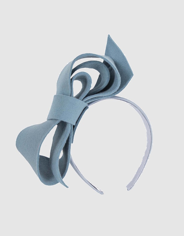 Max Alexander - Felt Blue Bow Fascinator