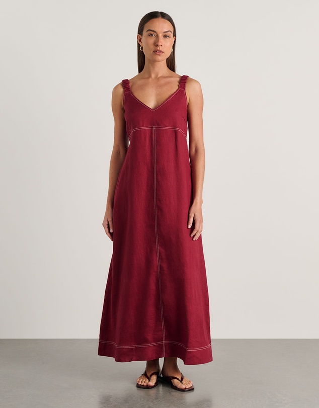 Jag - Sara Linen Midi Dress