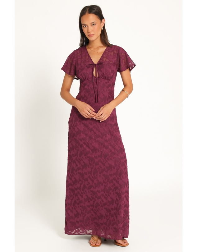 Petal & Pup - Emmy Jacquard Maxi Dress - Grape Purple
