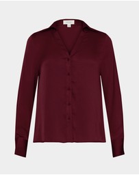 Forcast - Lila V-neck Satin Blouse