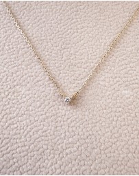 Luna Rae - Solid Gold - Petite Diamond Necklace Single
