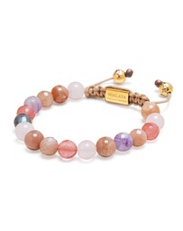 Nialaya Jewellery - Women's Beaded Bracelet with Cherry Quartz, Rose Quartz, Amethyst Lavender, and Pink Aventurine