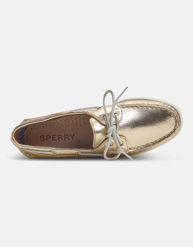 Sperry - A/O 2-Eye Leather Crinkle Gold- Women's