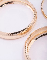 Lovisa - Gold Mixed Molten Gold Bangle 3-Pack