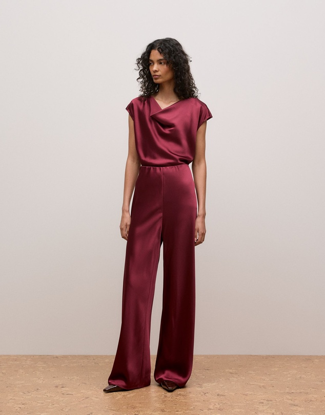 Trenery - Satin Bias Cut Pant in Auburn