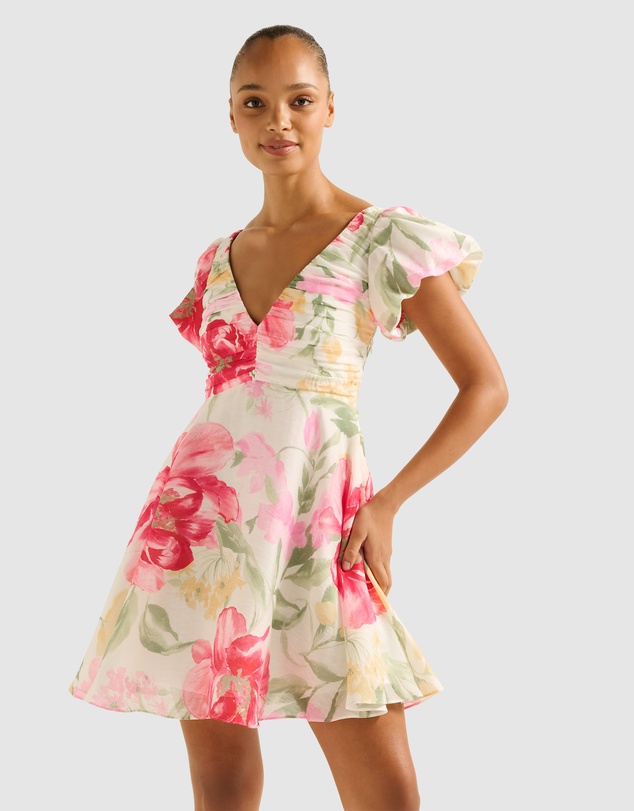 Forever New - June Ruched V Neck Mini Dress