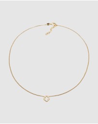 Elli Jewelry - Necklace Choker Crystal Cloverleaf 925 Sterling Silver Gold-Plated