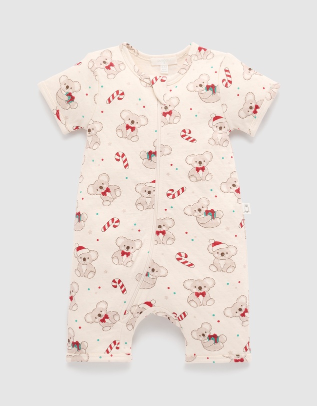 Purebaby - Short Sleeve Zip Growsuit-Kids-Babies