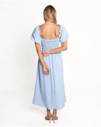 Petal & Pup - Cintra Puff Sleeve Maxi Dress - Blue