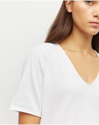 JH Lounge - JHL V-Neck T (Fine Cotton Cashmere) White