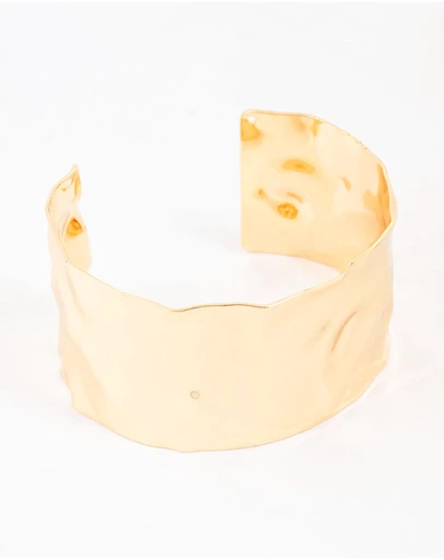 Lovisa - Gold Plated Hammered Wide Wrist Cuff