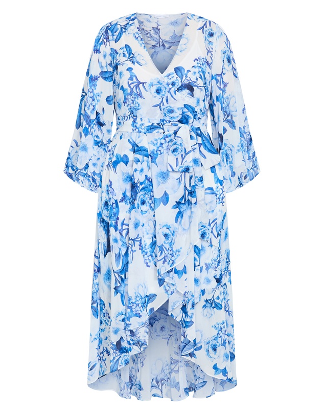 City Chic - Plus size Fleetwood Bluebell Print Maxi Dress - bluebell