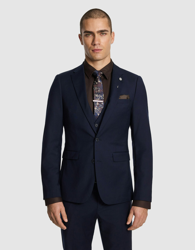 yd. - Atlas Wool Blend Slim Suit Jacket
