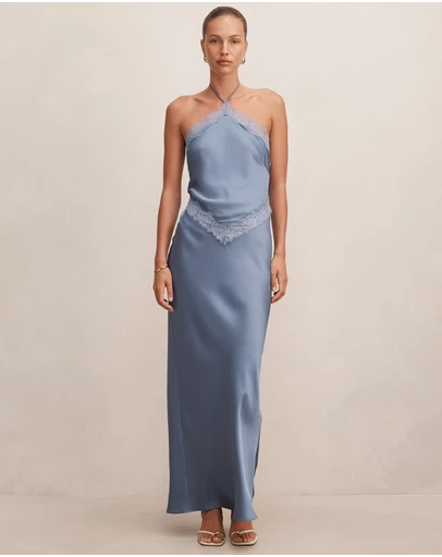 Forever New - Kelli Lace Strappy Satin Maxi Dress