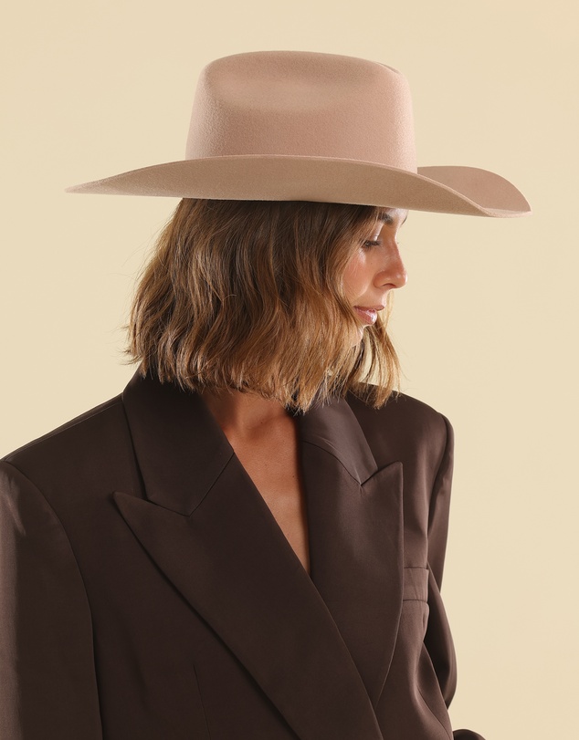Morgan & Taylor - Marlowe Wool Cowboy Fedora in Beige