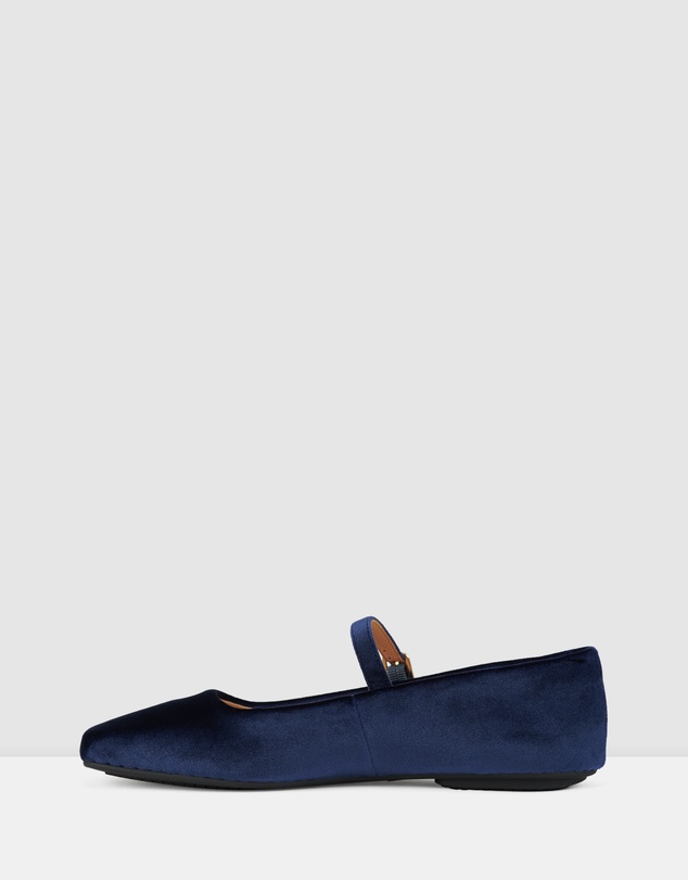 Rollie - Mary Jane Velvet Flat