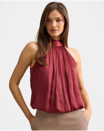Forever New - Jasmine Bubble Hem Halter Neck Top