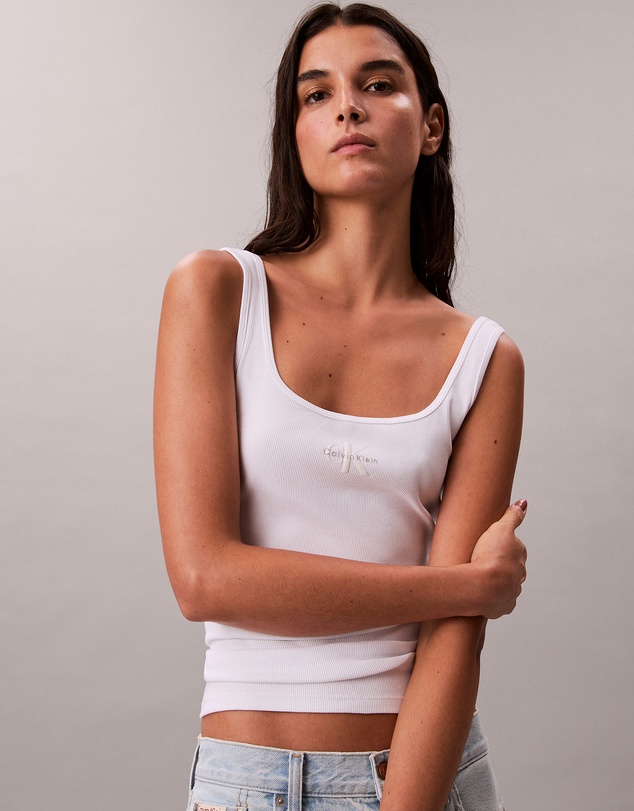 Calvin Klein Jeans - Monologo Rib Scoop Neck Tank Top