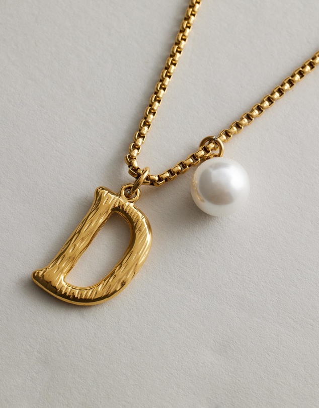 Zahar - Pearl Letter D Necklace