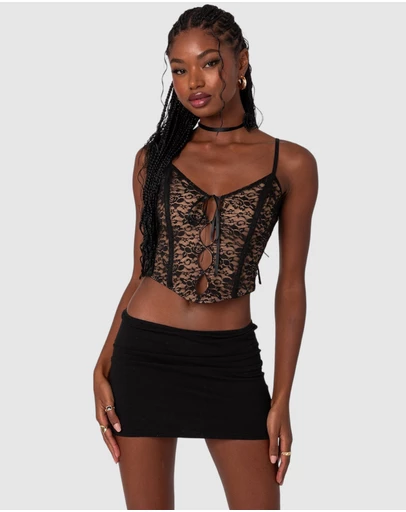 EDIKTED - Adira Lace Keyhole Corset