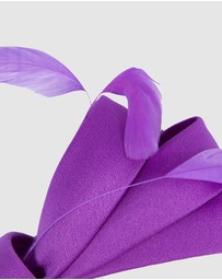 Max Alexander - Large Purple Satin Bow Racing Fascinator