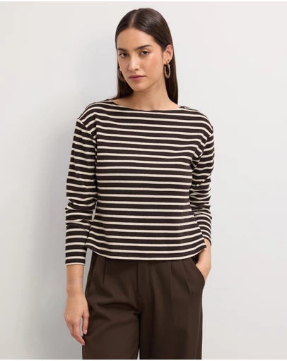 The Fated - Sasha Striped Jersey Top
