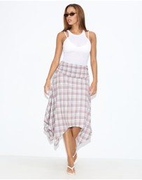 Dazie - Hamilton Hanky Hem Check Midi Skirt