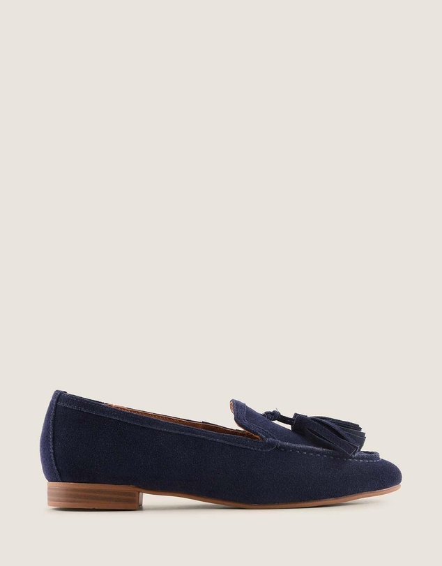 Shelly Shen - Latice Loafers Navy Suede