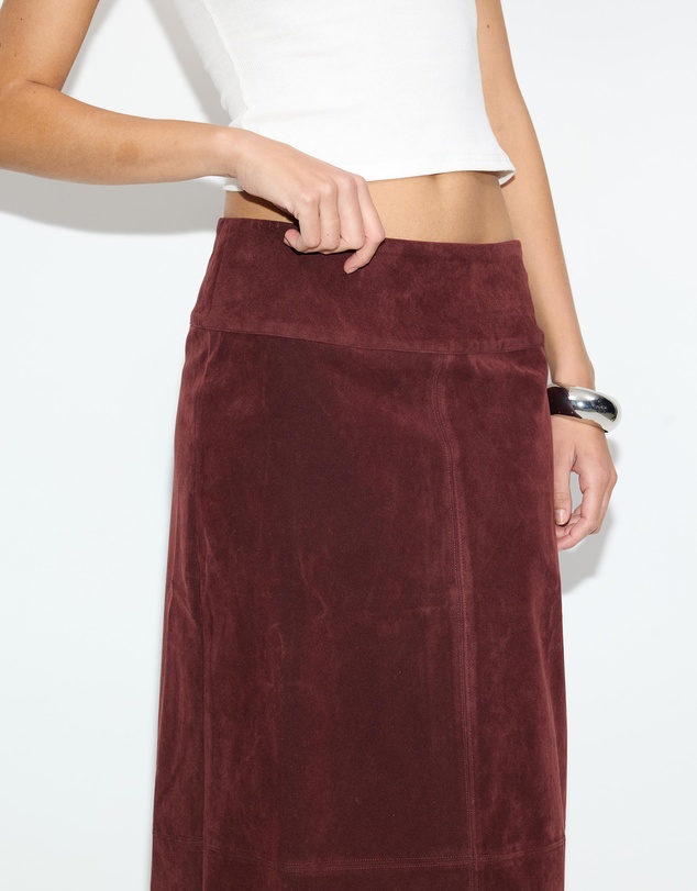 Dazie - Bailey Faux Suede Midi Skirt