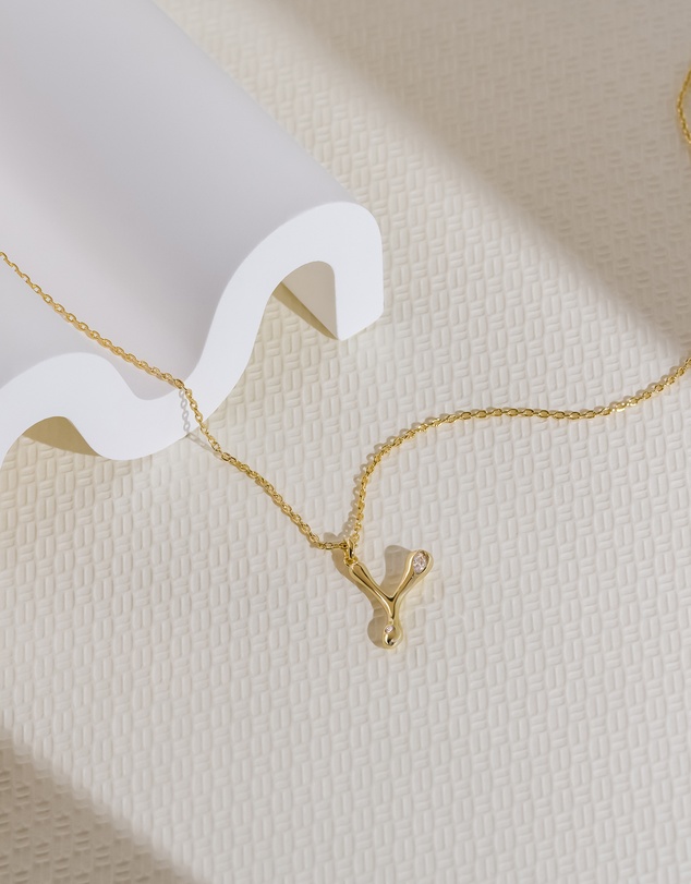 Wanderlust + Co - Alphabet Bubble Pendant Necklace - Letter Y