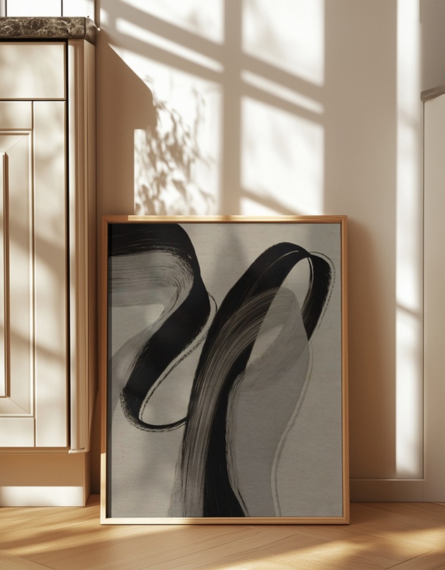 Olive et Oriel - Gray And Black Strokes No 5 by Treechild Art Print
