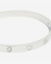 Lovisa - Waterproof Stainless Steel Cubic Zirconia Heart Bangle