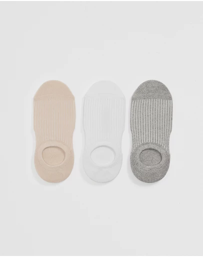 Country Road - Australian Cotton Rib No-show Sock Pack Of 3
