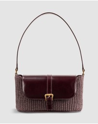 By Far - Miranda Baguette Raffia and Calf Leather Bag