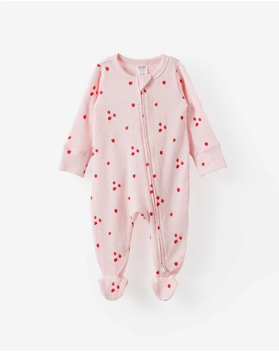 Cotton On Kids - Littlie Organic Long Sleeve Zip Romper