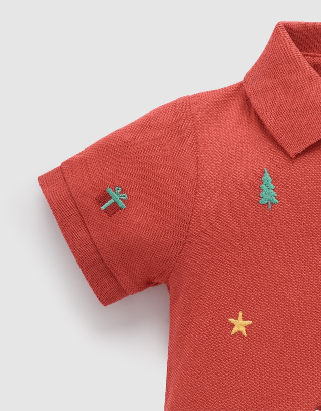 Purebaby - Christmas Polo Growsuit -Kids-Babies