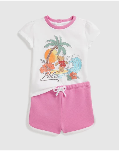 Polo Ralph Lauren - Polo Bear Jersey Tee & Terry Shorts Set - Babies