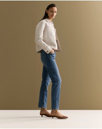 Trenery - Linen Cotton Twill Button Through Jacket in Sand