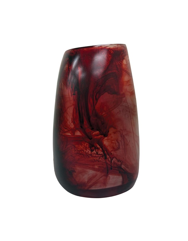 Urban Attitude - Urban Attitude RACH Large Vase Height 25.5cm, Width 17cm, Opening 6cm x 9cm - Berry Red