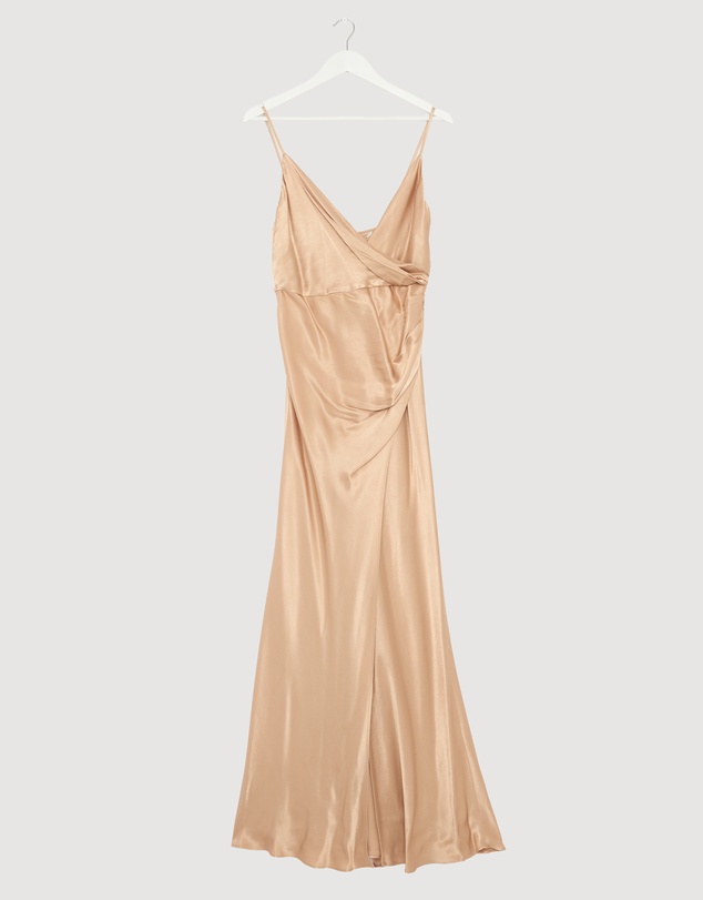 Revibe - Repaired Shona Joy La Lune Cross Draped Maxi Dress - AU 10