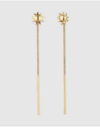 Elli Jewelry - Sunburst Drop Earrings in Gold-Plated 925 Sterling Silver