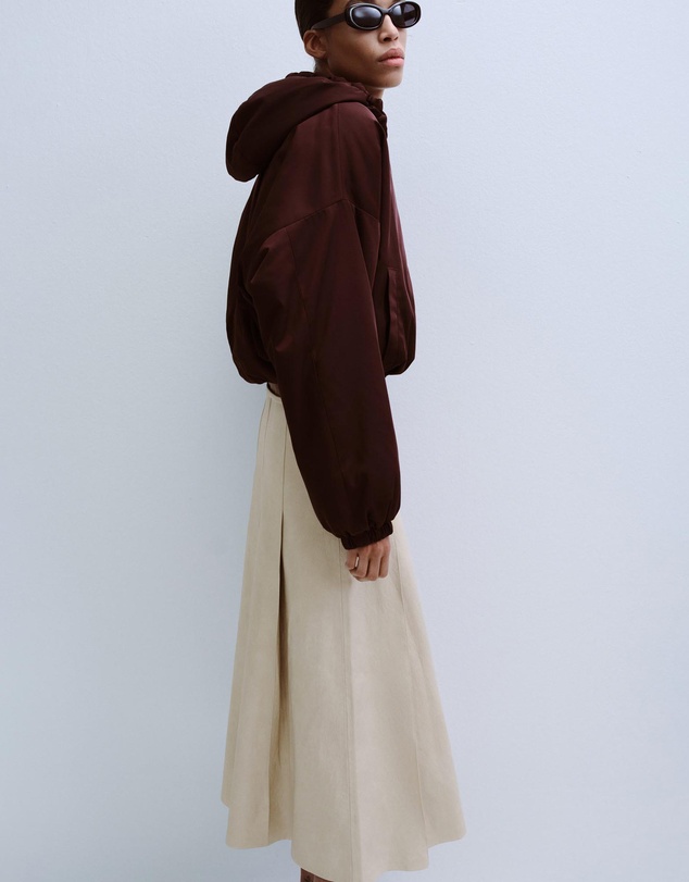 M.N.G - Faux-Leather Godet Skirt