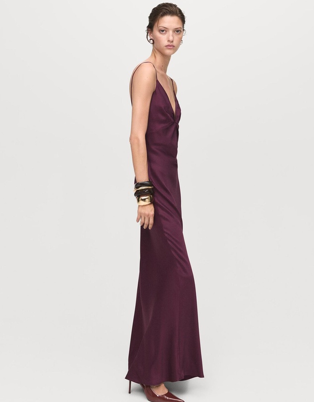 M.N.G - V-Neck Satin Dress
