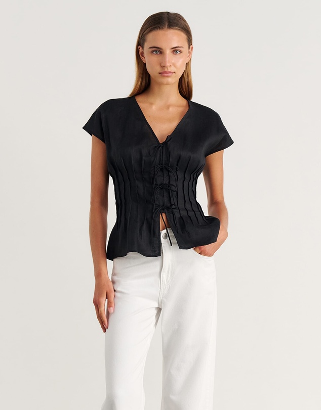 Jag - Delphine Pintuck Linen Blouse